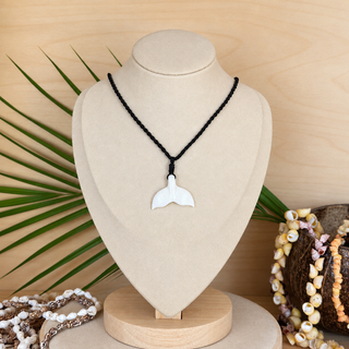 Collier cordon ajustable - Queue de baleine - Os de yak