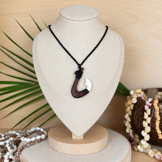 Collier cordon ajustable - Hei matau n°2 - Os de yak