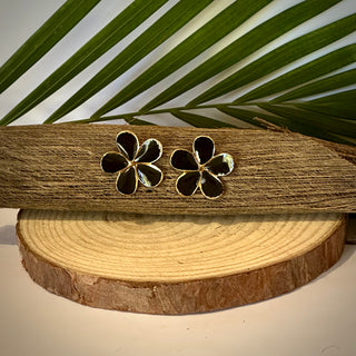 Boucles d’oreilles - Fleur "Améa" - Acier inoxydable et émail
