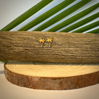 Clous d'oreilles - Cocotier "Mauani" - Acier inoxydable