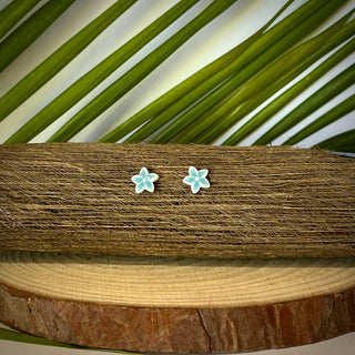 Boucles d’oreilles fleur "Tipanie Hi’o" dégradé - Acier inoxydable et céramique