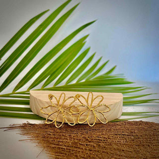 Boucles d’oreilles Fleur 'Tiare Tahiti"- Acier Inoxydable