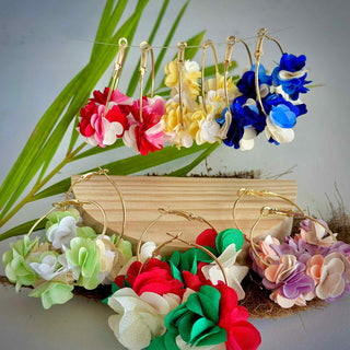 Boucles d’oreilles fleuris "Puanui" - Cuivre