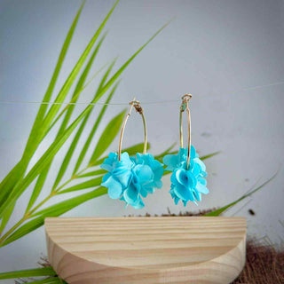 Boucles d’oreilles fleuris "Puanui" Pastel uni - Cuivre