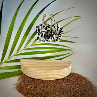 Boucles d’oreilles fleuris "Puanui" Léopard - Cuivre