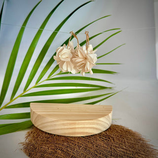 Boucles d’oreilles fleuris "Puanui" uni intense - Cuivre