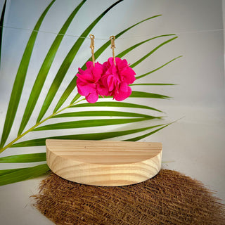 Boucles d’oreilles fleuris "Puanui" uni intense - Cuivre