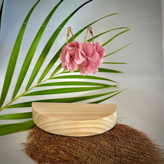 Boucles d’oreilles fleuris "Puanui" uni intense - Cuivre